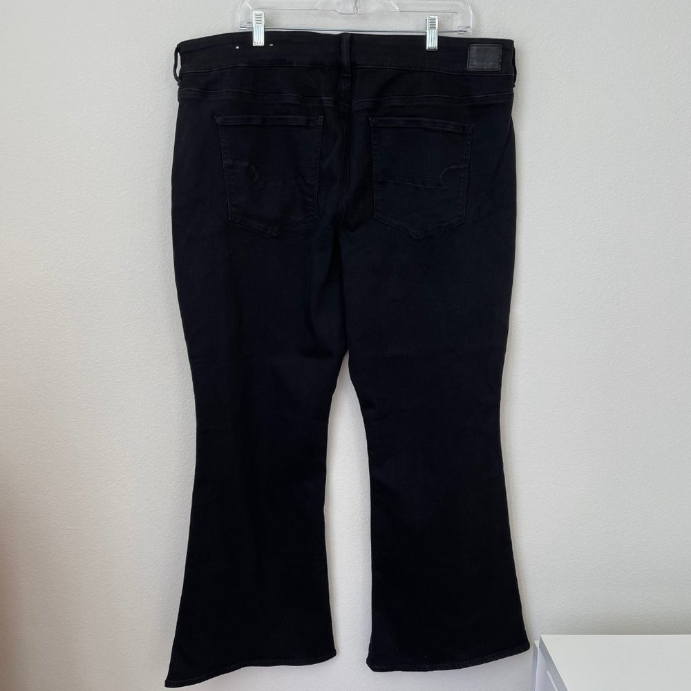American Eagle Outfitters Artist Flare Black Denim Jeans Womens 22 Short - Picture 6 of 13